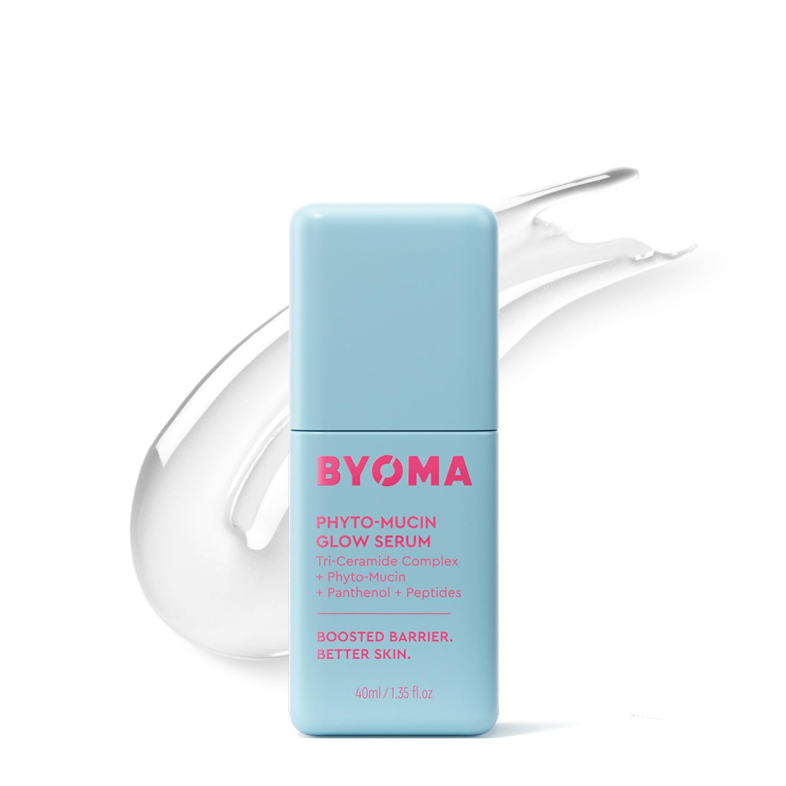 BYOMA Phyto-Mucin Glow Serum - Mucin Face Serum for Glass Skin - Plumps, Primes + Hydrates - Flawless Primer and Makeup Base - Strengthens Skin Barrier - 1.35 fl.oz