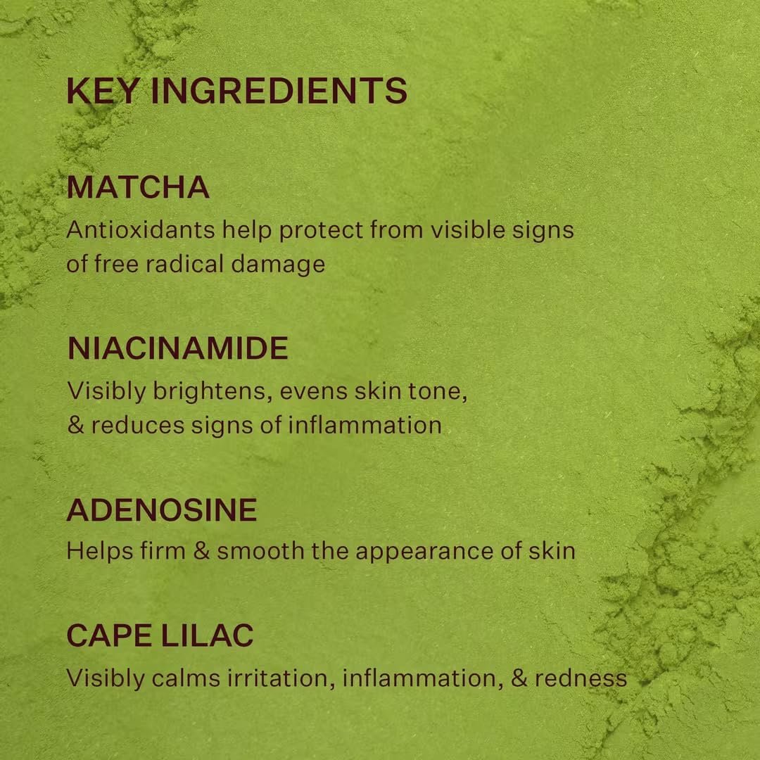 Peach & Lily - Matcha Pudding Antioxidant Cream (1.69 fl oz) - Face Moisturizer Cream - Protect & Hydrate Skin - Green Tea, Vitamin B3, Niacinamide - Self Care - Vegan, Cruelty Free - Korean Skincare