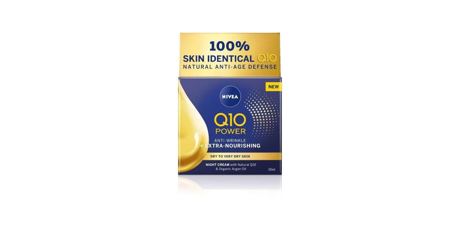 NIVEA Q10 Power Anti‑Wrinkle Regenerating Night Cream with Creatine & Hyaluronic Acid – Firming, Revitalizing Night Facial Moisturizer, 50 ml