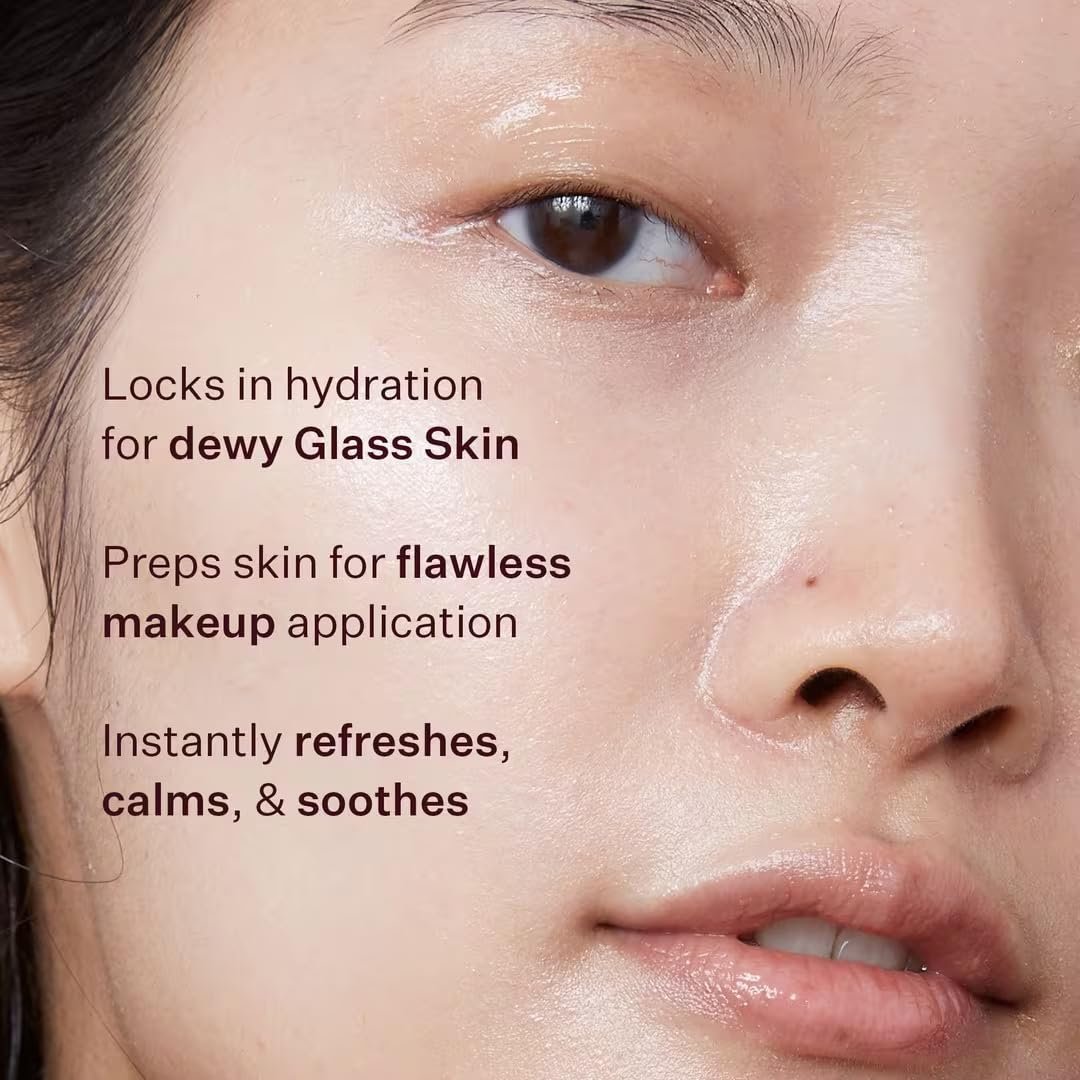 Peach & Lily - Glass Skin Veil Mist (3.38 ounces) - Hydrate & Glow - Facial Mist - Weightless - Cucumber Water, Lotus, Peach, Reishi Mushroom - Self Care - Vegan & Cruelty Free - Korean Beauty