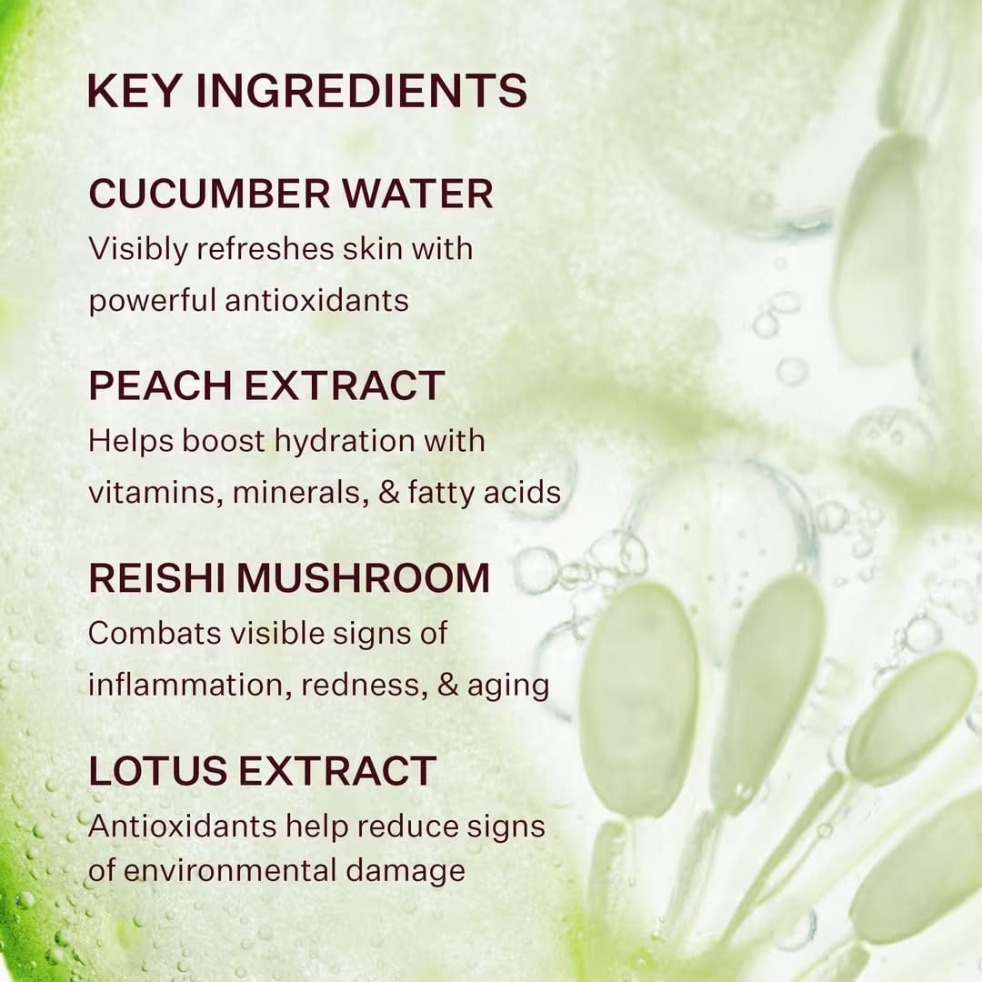 Peach & Lily - Glass Skin Veil Mist (3.38 ounces) - Hydrate & Glow - Facial Mist - Weightless - Cucumber Water, Lotus, Peach, Reishi Mushroom - Self Care - Vegan & Cruelty Free - Korean Beauty