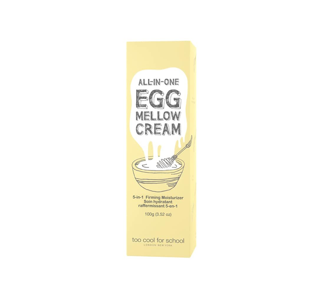 Too Cool For School | All-in-One Egg Mellow Cream 100g | Anti Aging Face Cream | Anti Wrinkle Firming Moisturizer | 98% Pure Collagen Fiber