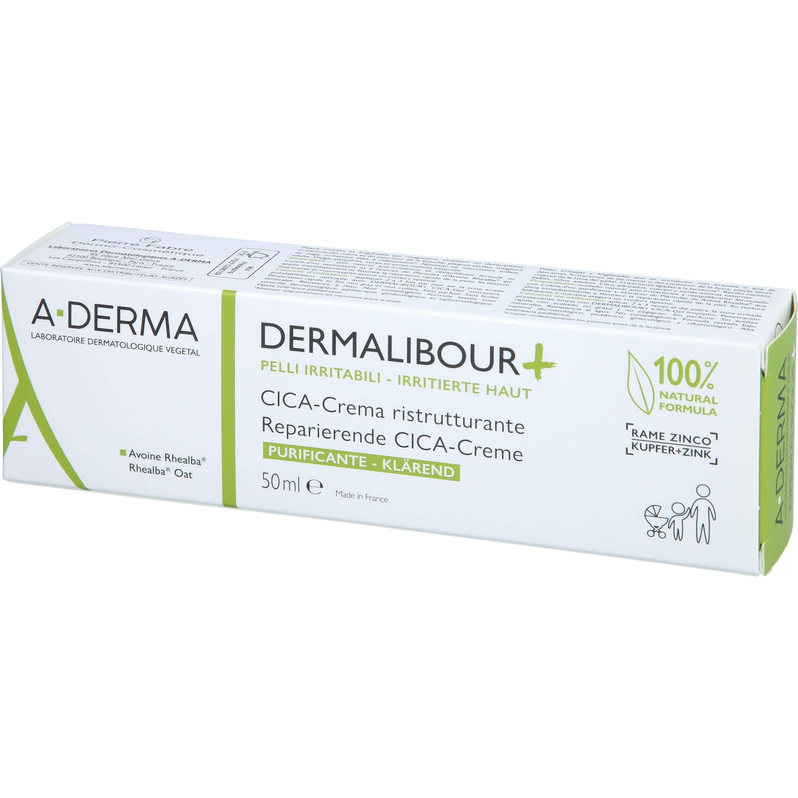 A-DERMA DERMALIBOUR+ REPAIRING CICA-CREAM 50ml