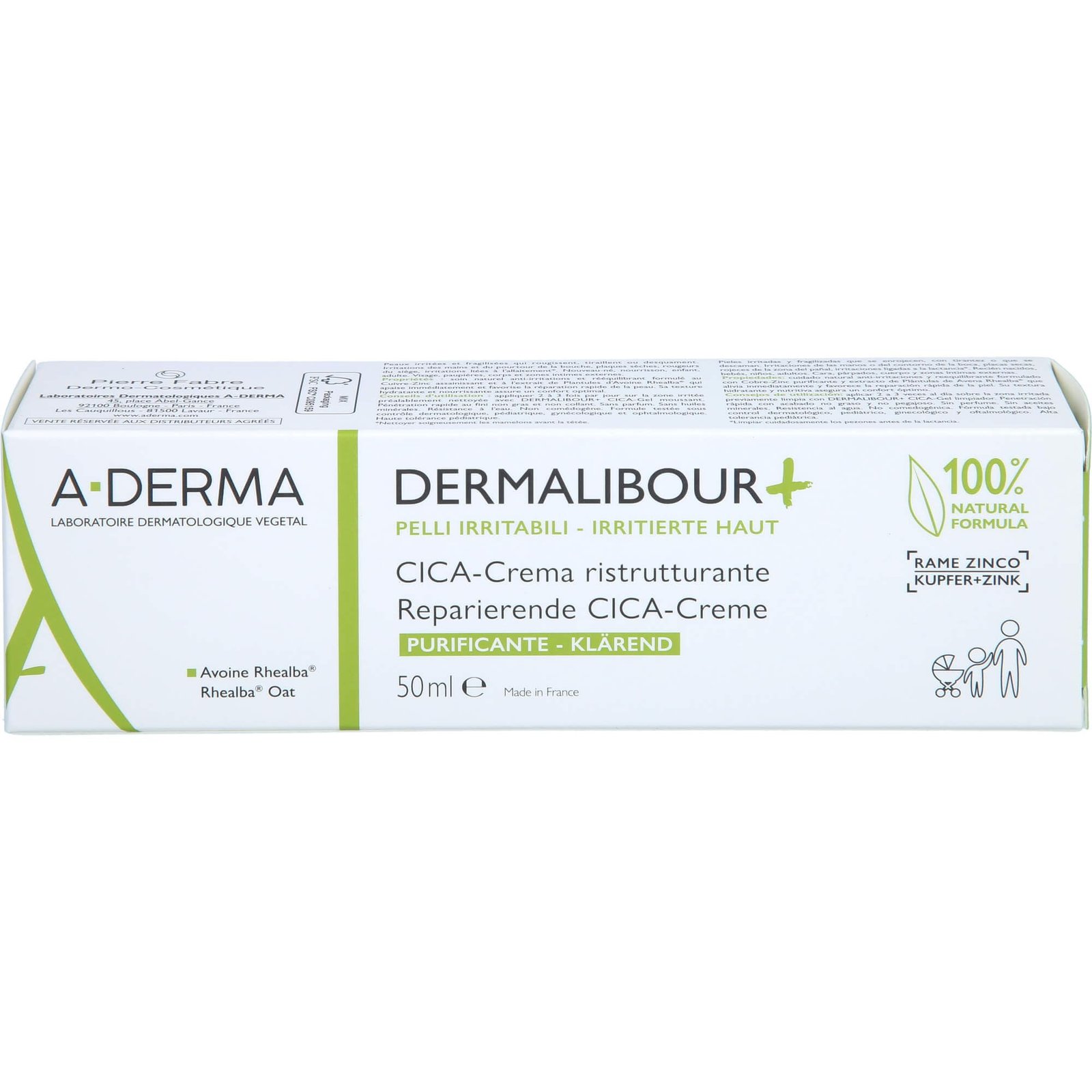 A-DERMA DERMALIBOUR+ REPAIRING CICA-CREAM 50ml
