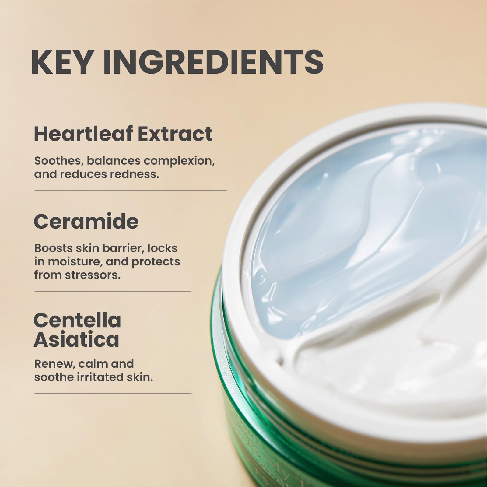 AXIS-Y Cera-Heart My Type Duo Cream with Heartleaf & Ceramide - Redness Relief & Moisture Skin Barrier Repair - Vegan Korean Skin Care Moisturizer Face Cream - 2.02 fl. oz.